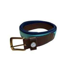 Southern Tide Slipjack Ribbon Belt Size 36 Blue Nautical Preppy Fish Sailing